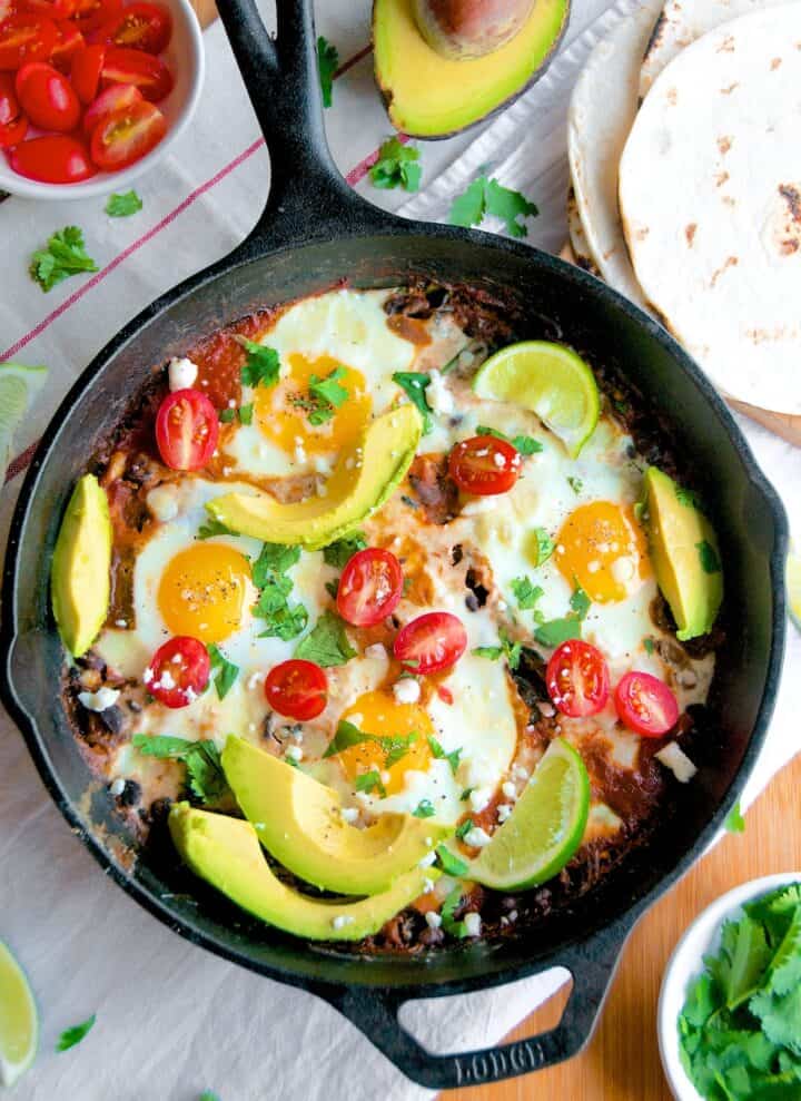 Skillet Baked Huevos Rancheros - Aberdeen's Kitchen