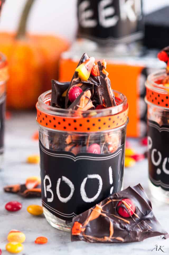 Halloween Chocolate Candy Bark - Aberdeen's Kitchen