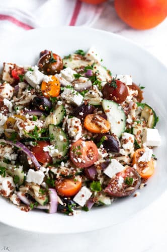 Quinoa Orzo Greek Salad - Aberdeen's Kitchen