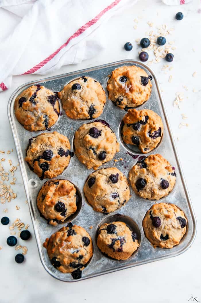 Blueberry Lemon Oat Muffins - Aberdeen's Kitchen