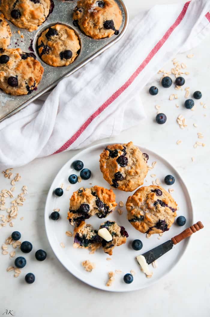 Blueberry Lemon Oat Muffins - Aberdeen's Kitchen