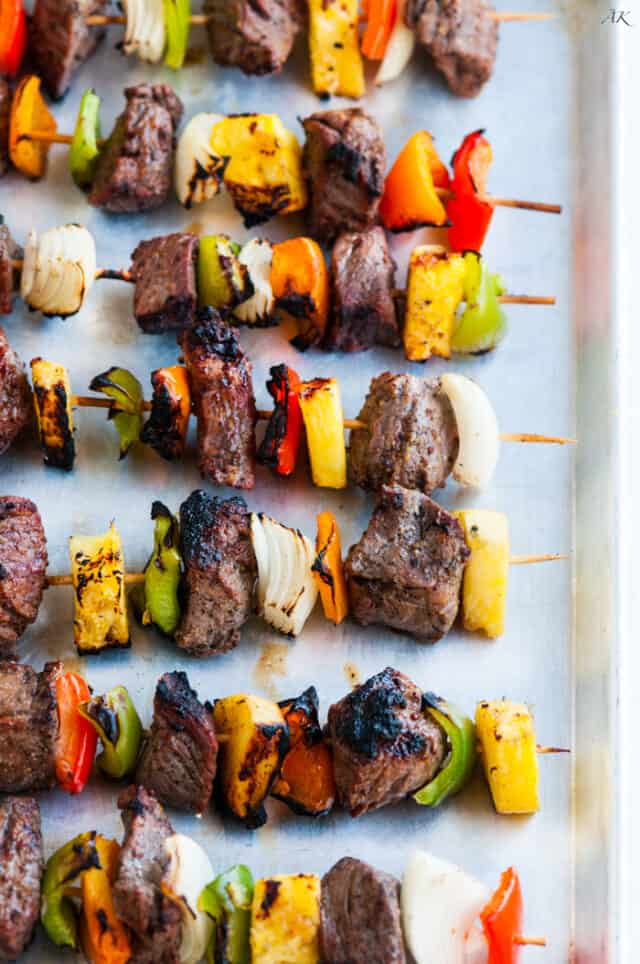 Grilled Pineapple Beef Kabobs - Aberdeen's Kitchen