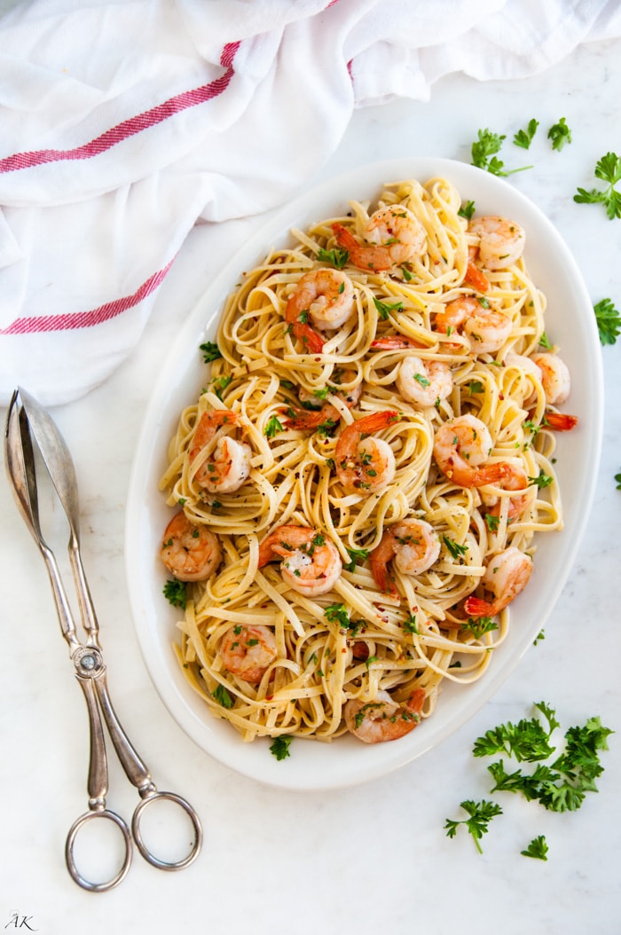 Shrimp Scampi Linguini - Aberdeen's Kitchen