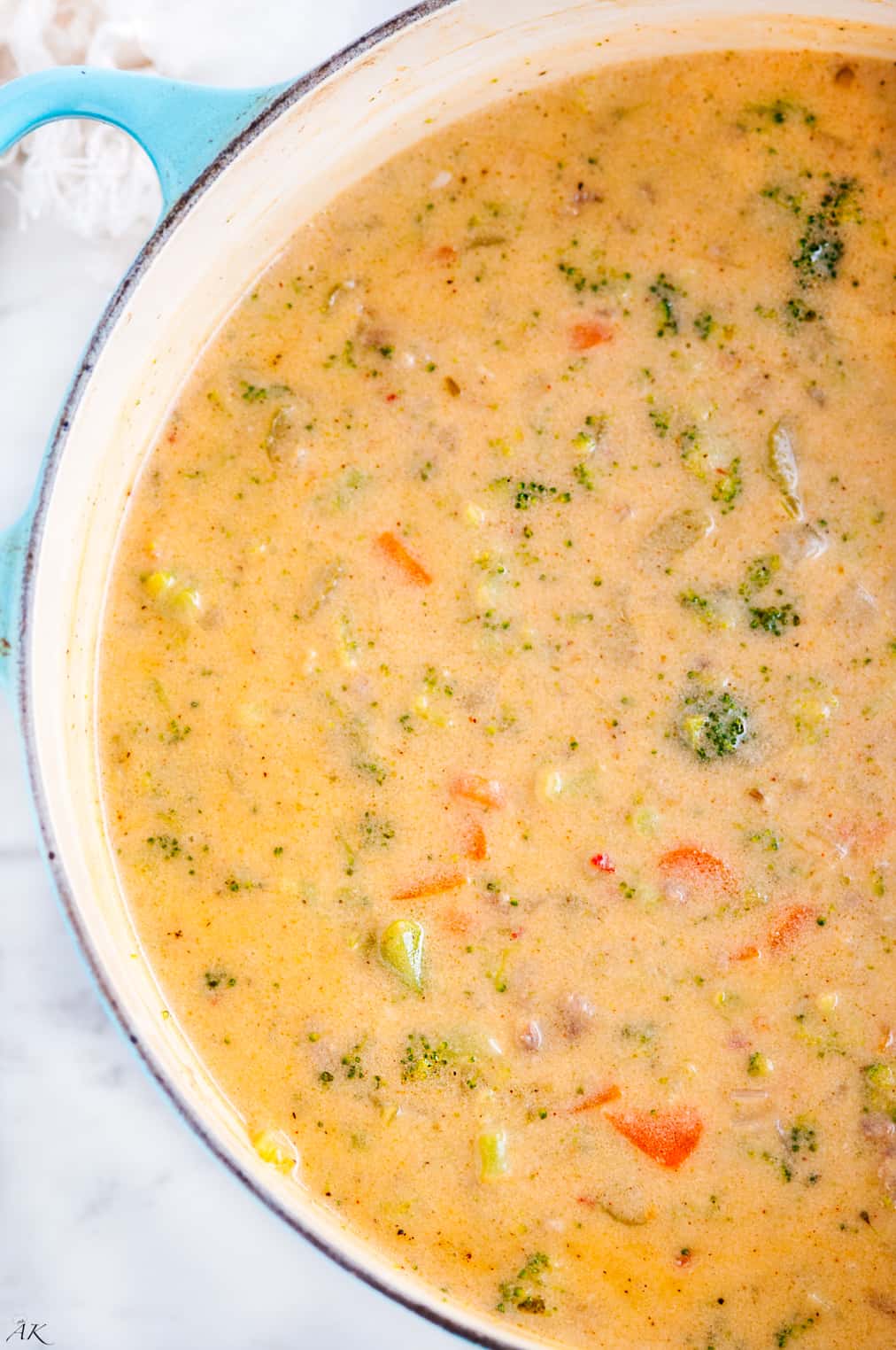 Spicy Broccoli Cheddar Sausage Soup - Aberdeen's Kitchen