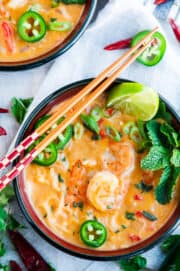 Thai Coconut Curry Shrimp Noodle Soup - Aberdeen's Kitchen