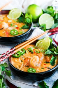 Thai Coconut Curry Shrimp Noodle Soup - Aberdeen's Kitchen