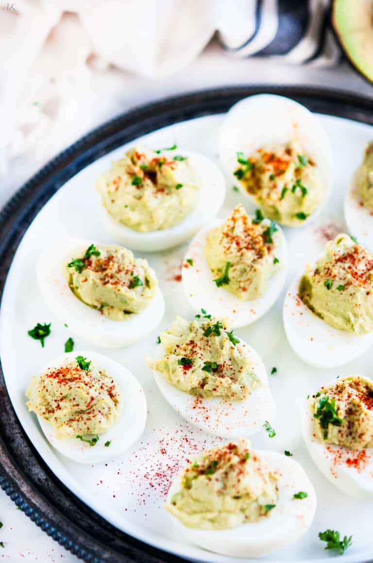 Guacamole Deviled Eggs - Aberdeen's Kitchen