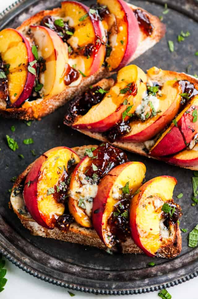 Baked Balsamic Peach Breakfast Toast with Blue Cheese and Fig Jam ...