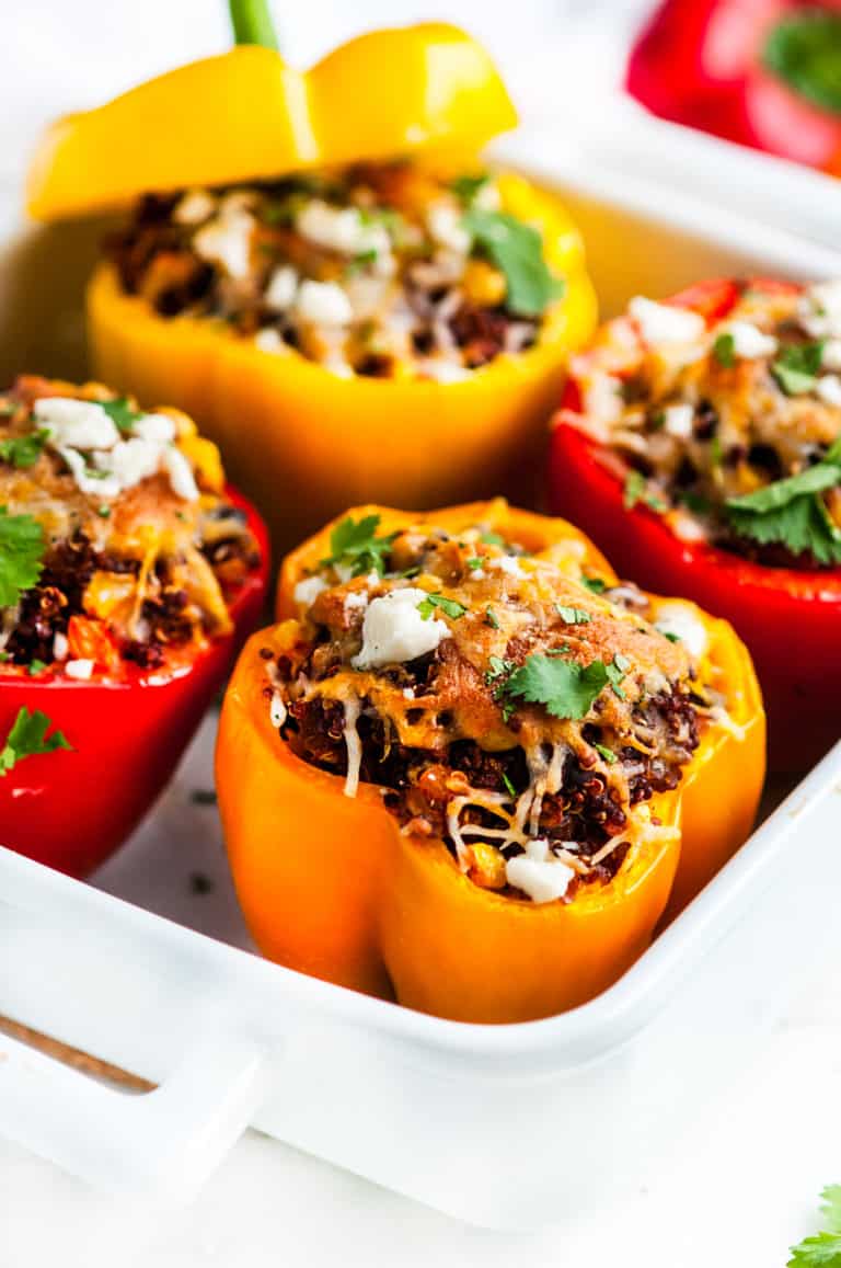 Southwest Quinoa Stuffed Bell Peppers - Aberdeen's Kitchen