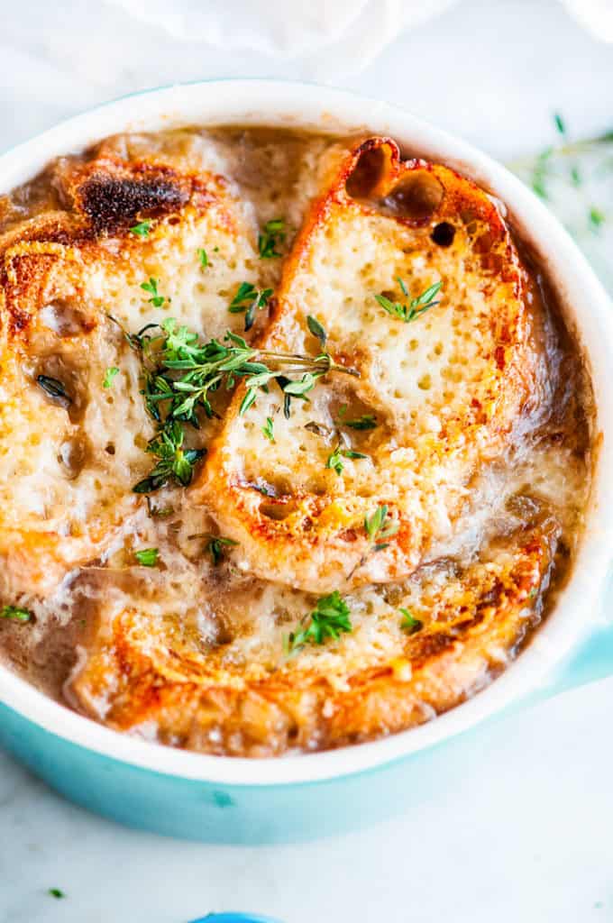 Classic French Onion Soup with Cheesy Croutons - Aberdeen's Kitchen