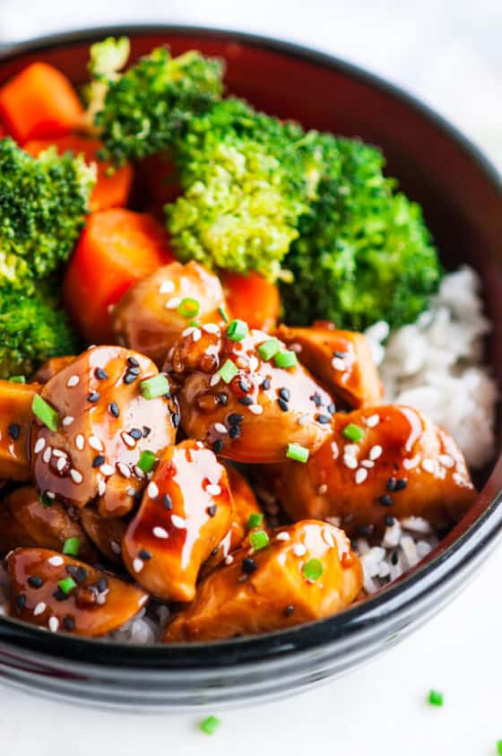 Chicken Teriyaki Bowls with Homemade Sauce - Aberdeen's Kitchen