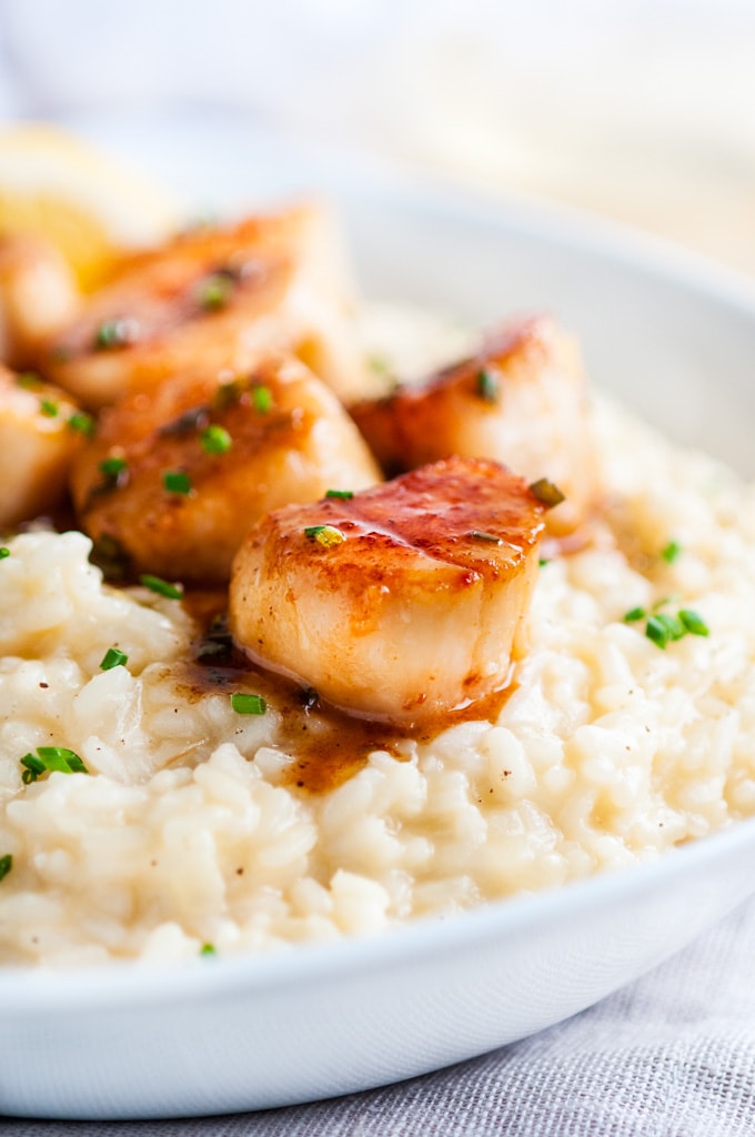Lemon Chive Butter Seared Scallops with Parmesan Risotto - Aberdeen's ...