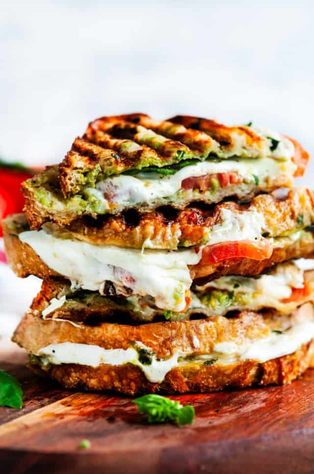 Caprese Panini with Avocado Basil Pesto - Aberdeen's Kitchen