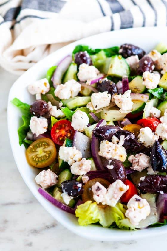 Greek Salad with Homemade Vinaigrette - Aberdeen's Kitchen