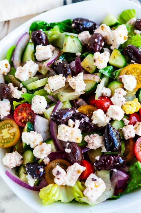 Greek Salad with Homemade Vinaigrette - Aberdeen's Kitchen