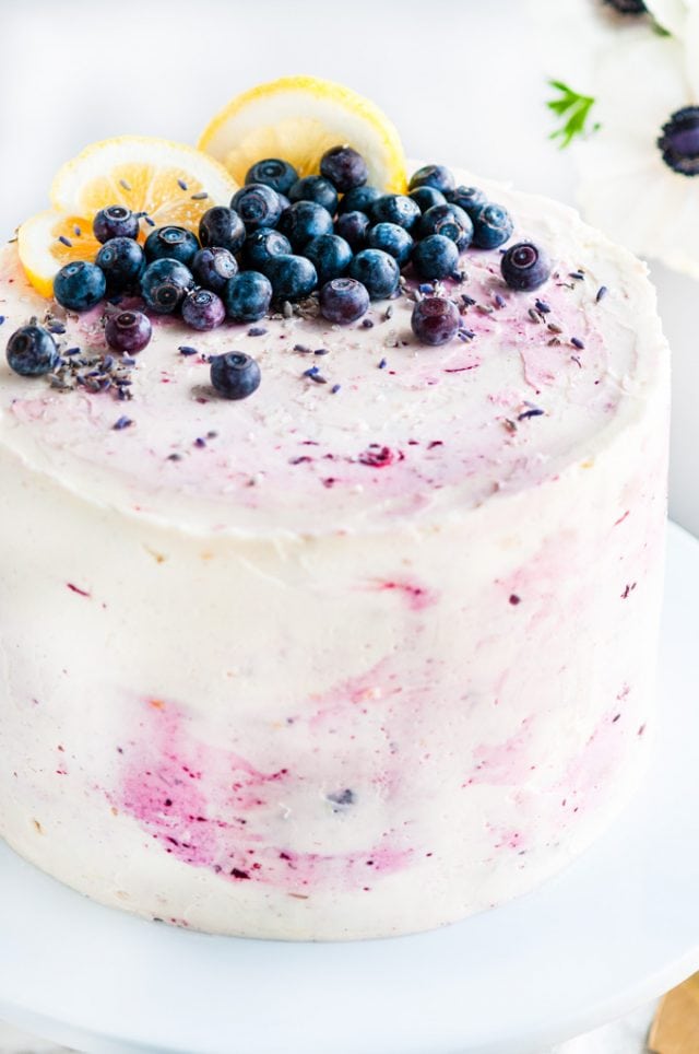 Lemon Blueberry Lavender Cake with Mascarpone Buttercream Frosting ...