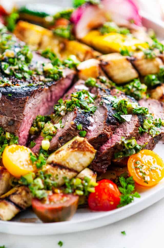 Grilled Tri Tip And Vegetables With Chimichurri Sauce Aberdeens Kitchen