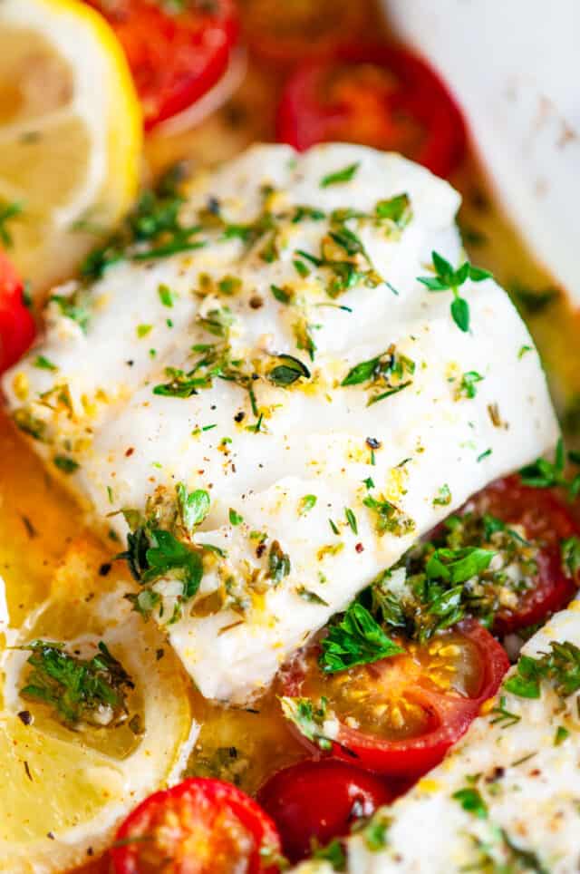 Lemon Herb Butter Baked Cod - Aberdeen's Kitchen