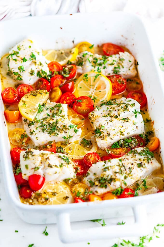 Lemon Herb Butter Baked Cod - Aberdeen's Kitchen