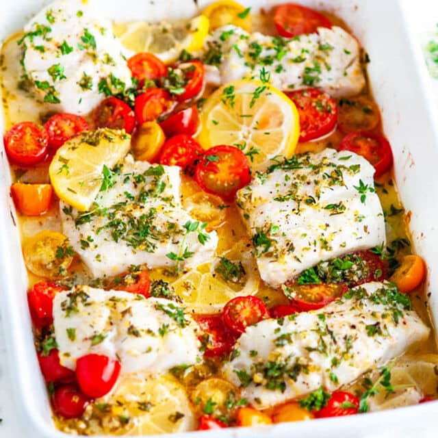 Lemon Herb Butter Baked Cod - Aberdeen's Kitchen