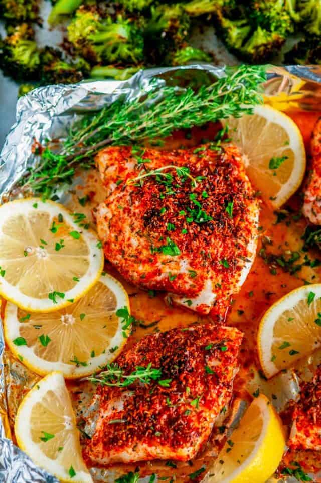 Sheet Pan Paprika Parmesan Cod with Broccoli - Aberdeen's Kitchen