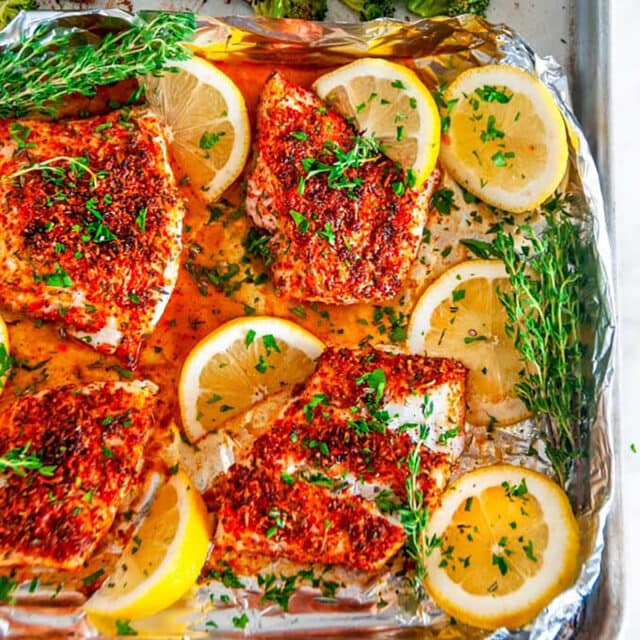 Sheet Pan Paprika Parmesan Cod with Broccoli - Aberdeen's Kitchen