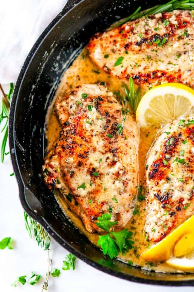 Skillet Lemon Garlic Butter Chicken - Aberdeen's Kitchen