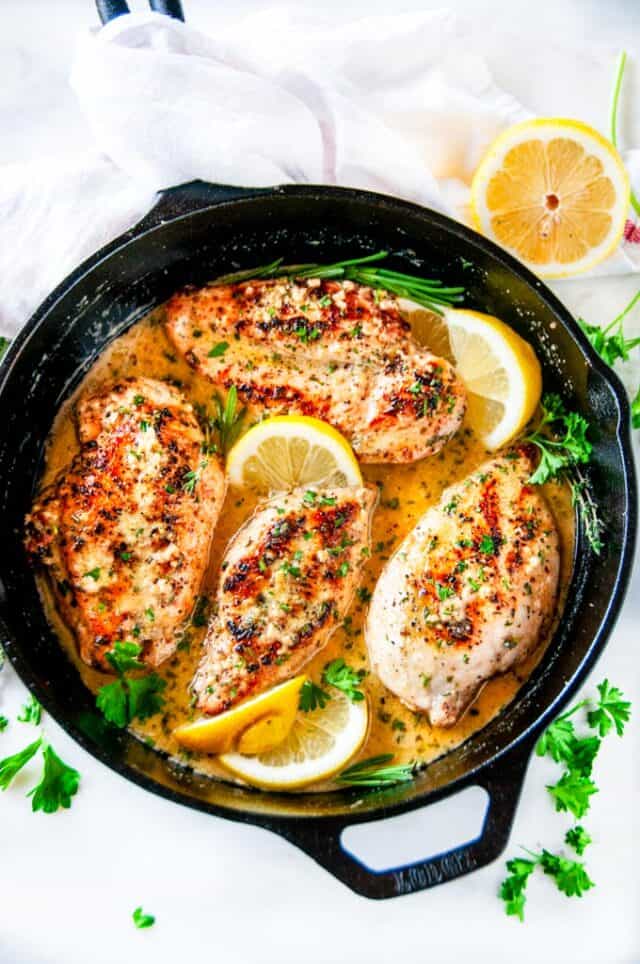 Skillet Lemon Garlic Butter Chicken - Aberdeen's Kitchen