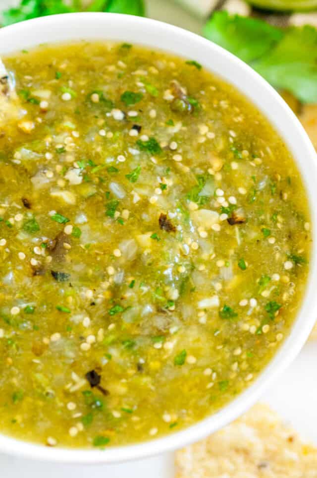 Roasted Tomatillo Salsa Verde - Aberdeen's Kitchen