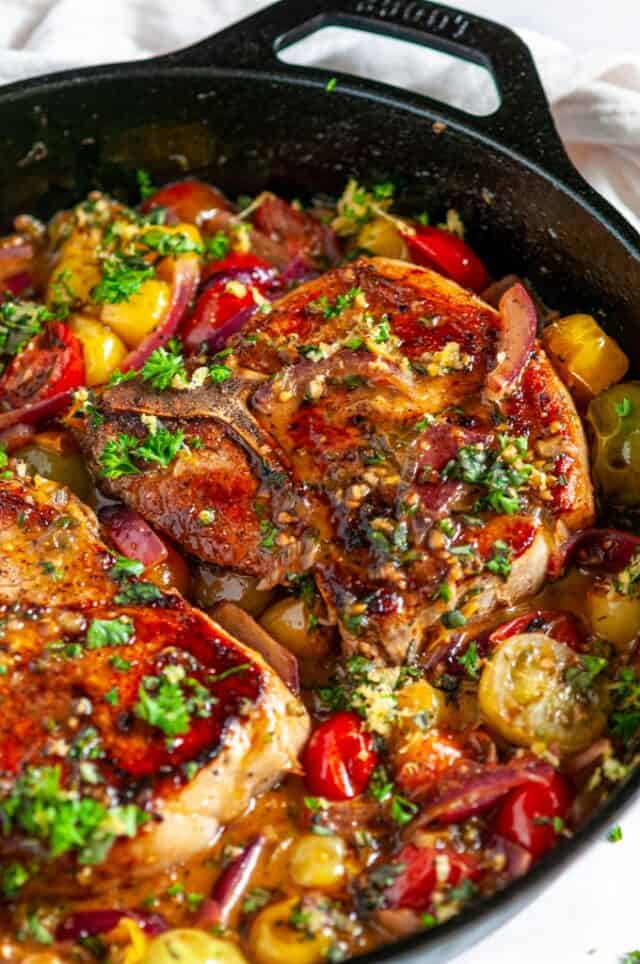 Skillet Balsamic Pork Chops with Tomatoes and Gremolata - Aberdeen's ...