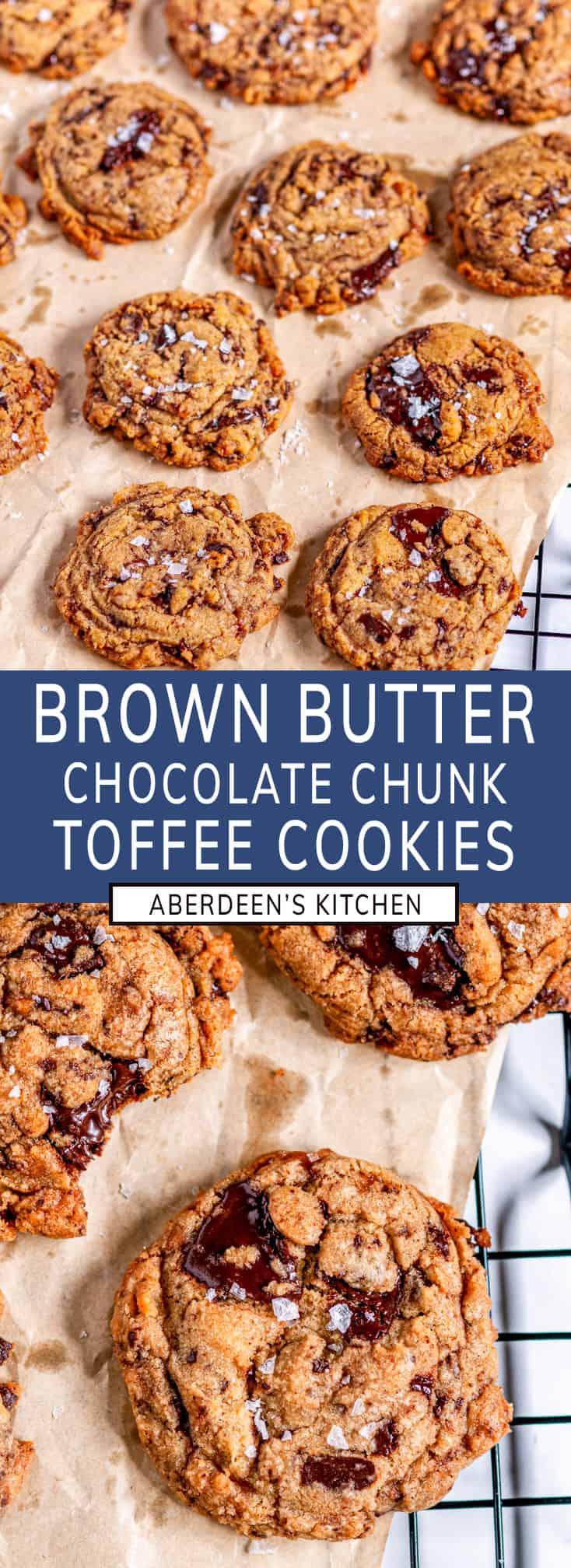 Brown Butter Chocolate Chunk Toffee Cookies - Aberdeen's Kitchen