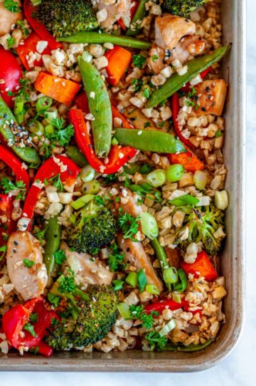 Sheet Pan Sesame Chicken with Veggies - Aberdeen's Kitchen