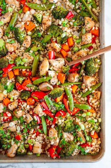 Sheet Pan Sesame Chicken with Veggies - Aberdeen's Kitchen