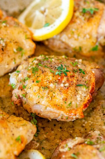 Skillet Lemon Dill Chicken Thighs - Aberdeen's Kitchen