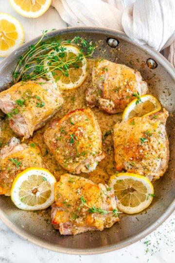 Skillet Lemon Dill Chicken Thighs - Aberdeen's Kitchen