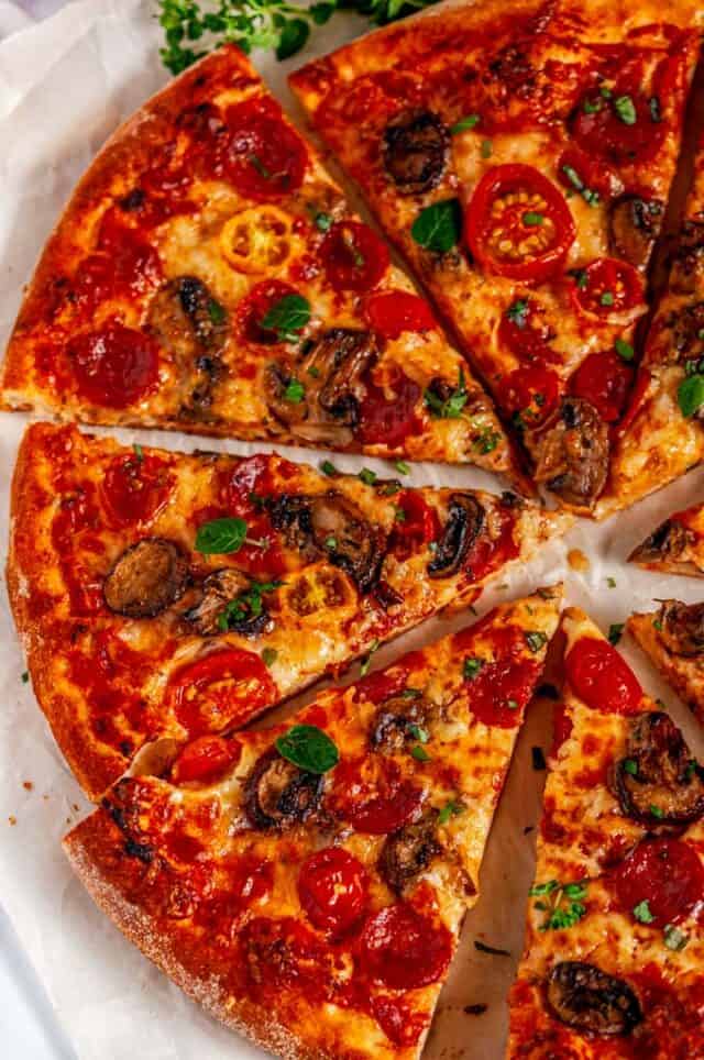 Cheesy Pepperoni Mushroom Pizza-5 - Aberdeen's Kitchen