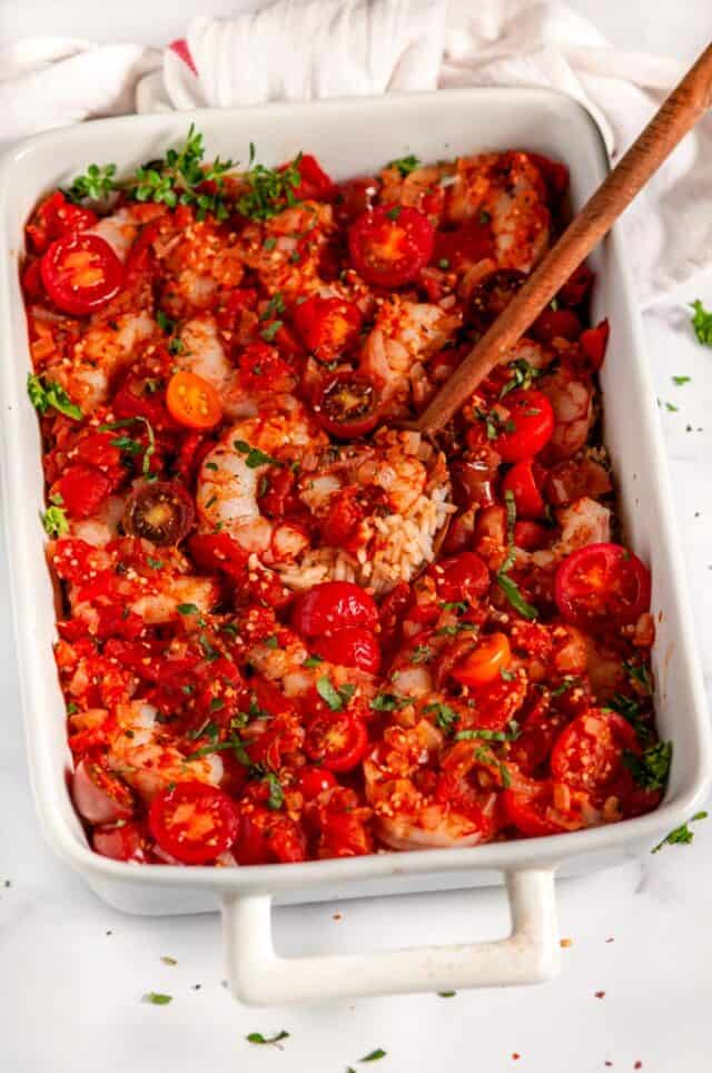 Healthy Italian Shrimp and Rice Casserole - Aberdeen's Kitchen