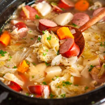 Slow Cooker Kielbasa Cabbage Stew - Aberdeen's Kitchen