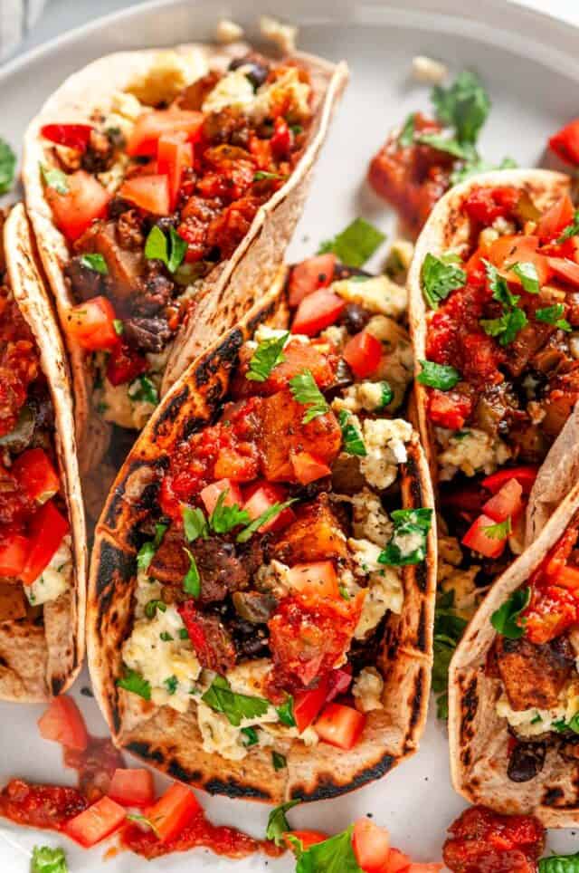 Loaded Vegetarian Breakfast Tacos - Aberdeen's Kitchen