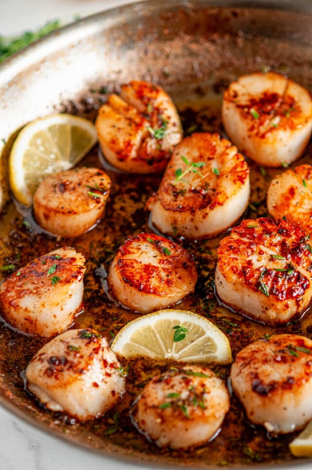 Pan Seared Lemon Garlic Butter Scallops - Aberdeen's Kitchen