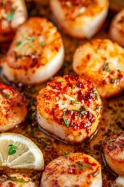 Pan Seared Lemon Garlic Butter Scallops - Aberdeen's Kitchen