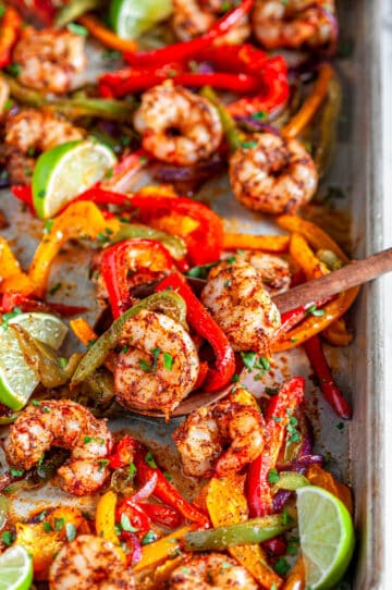 Sheet Pan Shrimp Fajitas - Aberdeen's Kitchen