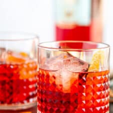 Negroni with Big Ice Cube and Saffron on Top in Vintage Glass Stock Image -  Image of vintage, whiskey: 217568501