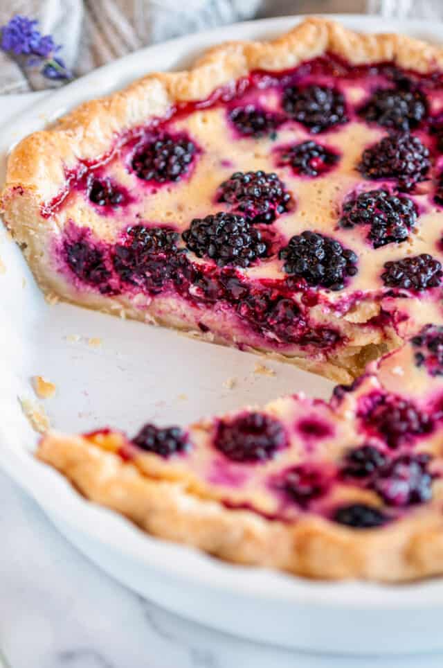 Blackberry Lavender Custard Tart - Aberdeen's Kitchen