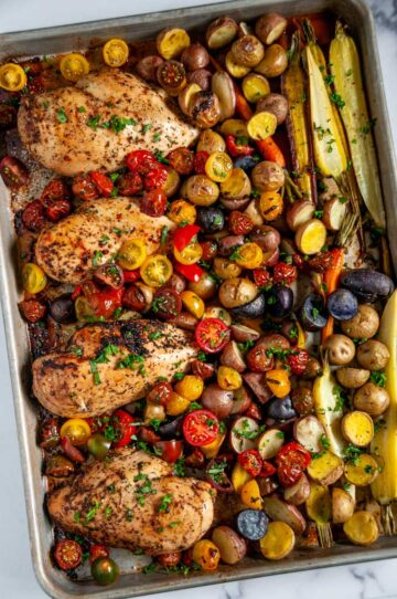 Sheet Pan Bruschetta Chicken - Aberdeen's Kitchen