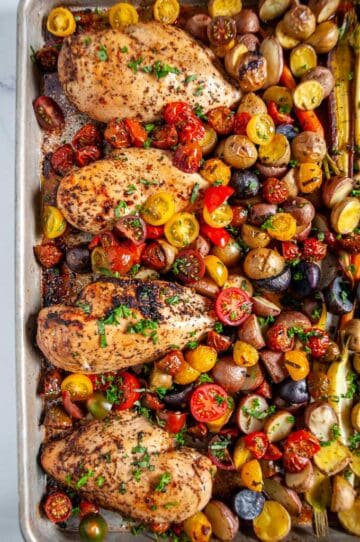 Sheet Pan Bruschetta Chicken - Aberdeen's Kitchen