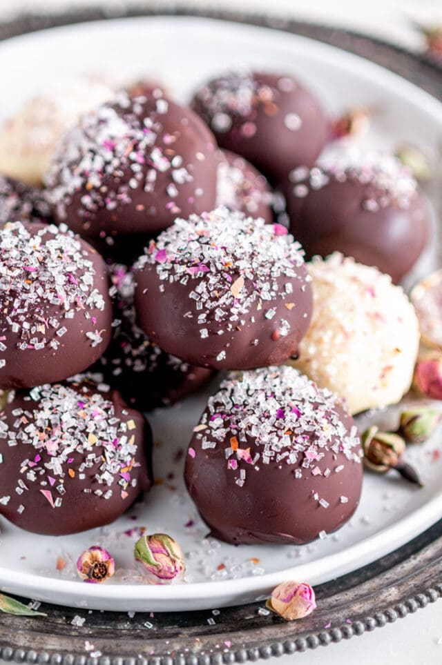 Dark Chocolate Rose Truffles - Aberdeen's Kitchen