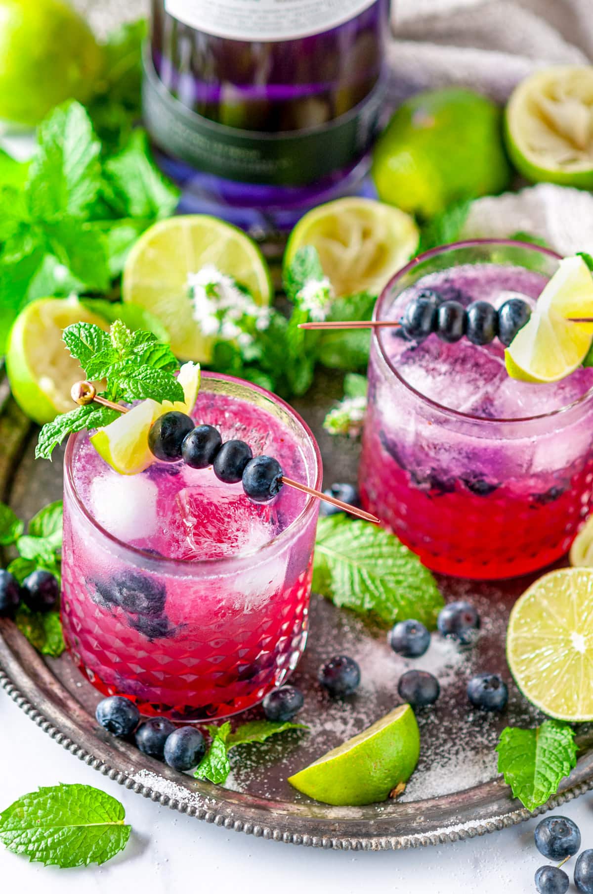 Blueberry Gin Mojito Cocktail-10 - Aberdeen's Kitchen